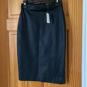 Vegan Leather, Perforated Pencil Skirt